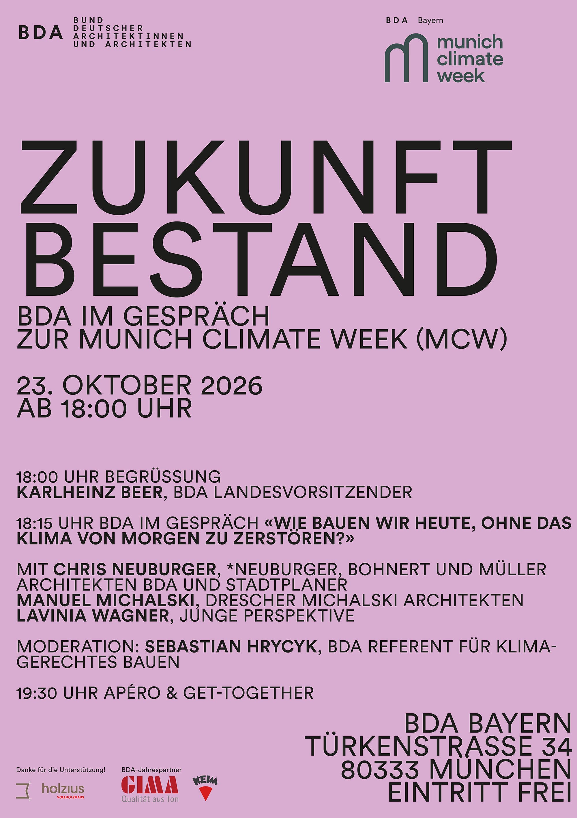 ZUKUNFT BESTAND - BDA im Gespräch zur munich climate week