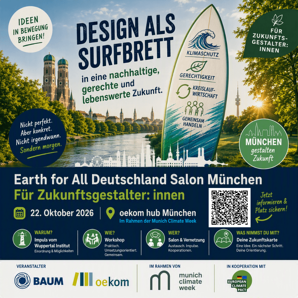 Ideen in Bewegung bringen: Design als Surfbrett in eine nachhaltige, gerechte und lebenswerte Zukunft
